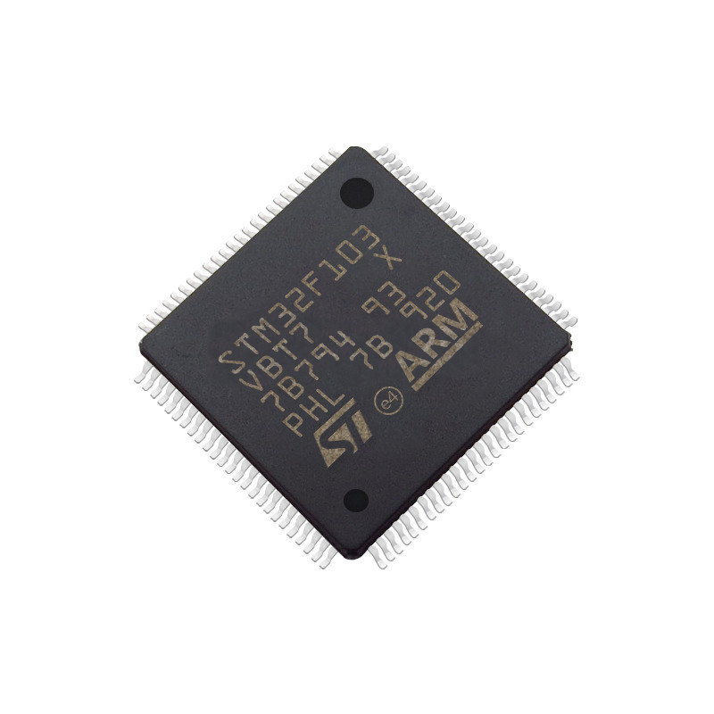 STM32F103VBT7新しいオリジナルのマイクロ制御回路オンライン電子部品の集積回路LQFP100 MCU STM32F103VBT7の破片